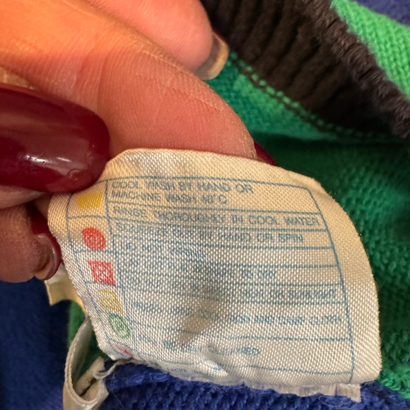 Vintage Pringle Blue and Black Cotton Sweater Size M - Picture 4 of 10